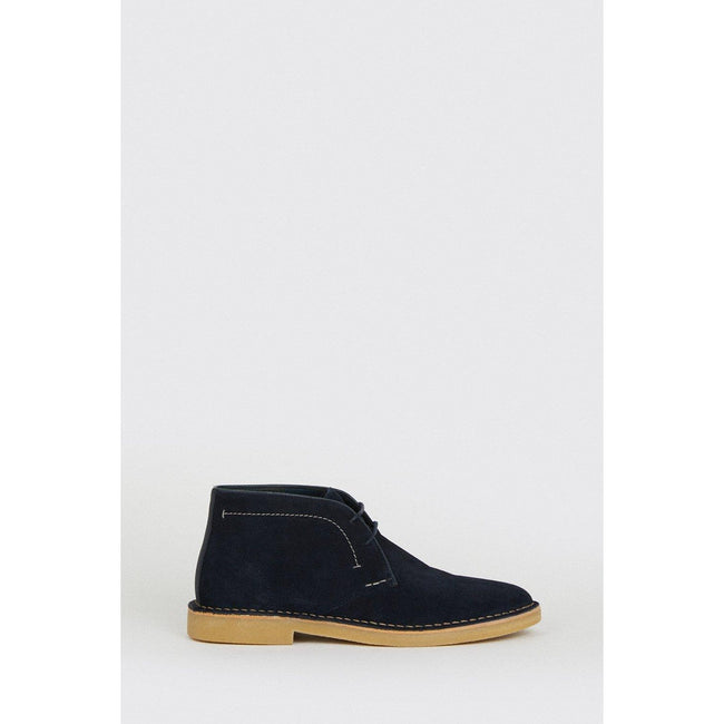 Navy - Front - Burton Mens Suede Desert Boots