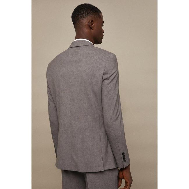 Light Grey - Back - Burton Mens Essential Single-Breasted Tailored Suit Jacket