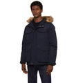 Navy - Front - Burton Mens Panelled Hooded Regular Parka