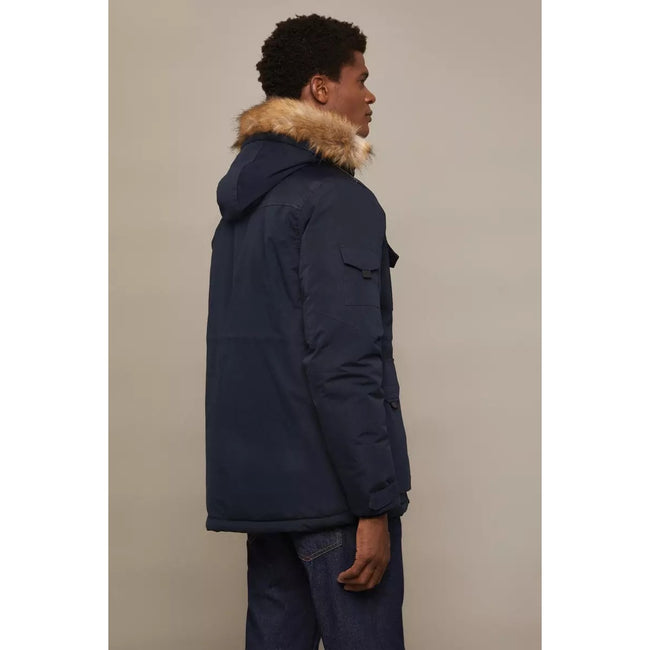 Navy - Back - Burton Mens Panelled Hooded Regular Parka