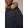 Navy - Side - Burton Mens Panelled Hooded Regular Parka