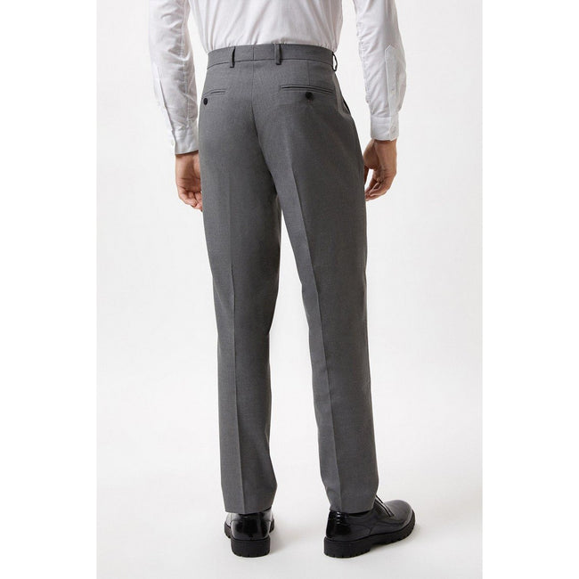 Light Grey - Back - Burton Mens Essential Slim Suit Trousers