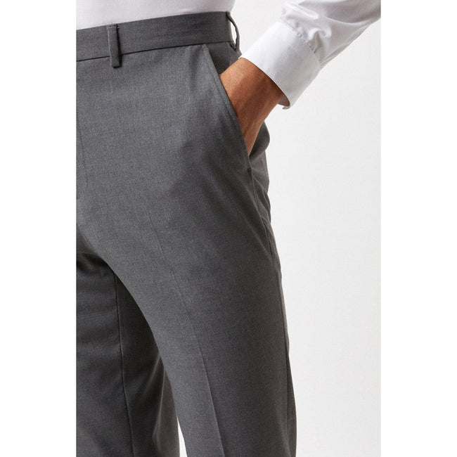Light Grey - Side - Burton Mens Essential Slim Suit Trousers
