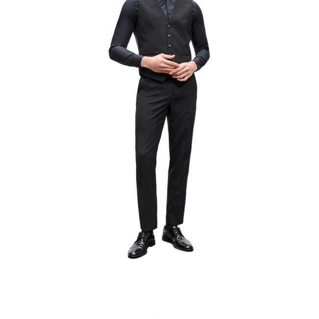 Black - Front - Burton Mens Essential Slim Suit Trousers