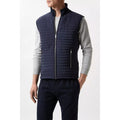 Navy - Side - Burton Mens Quilted Funnel Neck Vest