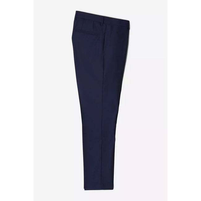 Blue - Lifestyle - Burton Mens Wool Plain Slim Suit Trousers