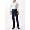 Blue - Pack Shot - Burton Mens Wool Plain Slim Suit Trousers