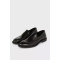 Black - Back - Burton Mens Leather Slip-on Loafers