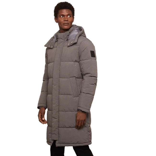 Charcoal - Front - Burton Mens Hooded Longline Puffer Jacket