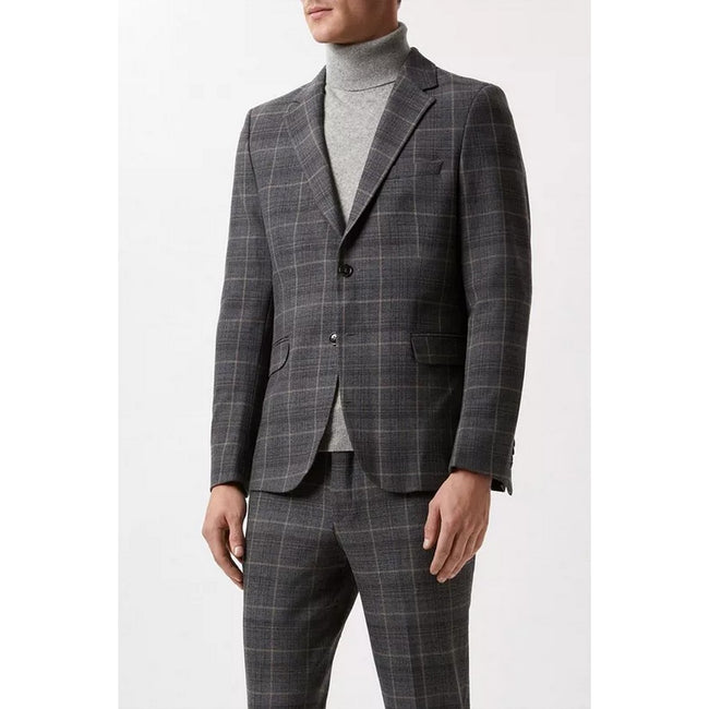 Gray - Close up - Burton Mens Overcheck Slim Suit Jacket