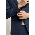 Blue - Lifestyle - Burton Mens Checked Jersey Slim Suit Jacket