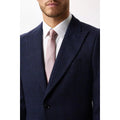 Navy - Side - Burton Mens Checked Tweed Slim Suit Jacket