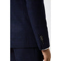 Navy - Lifestyle - Burton Mens Checked Tweed Slim Suit Jacket