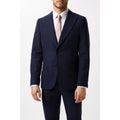 Navy - Close up - Burton Mens Checked Tweed Slim Suit Jacket