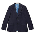 Navy - Front - Burton Mens Checked Tweed Slim Suit Jacket