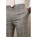 Gray - Side - Burton Mens Highlight Checked Slim Suit Trousers