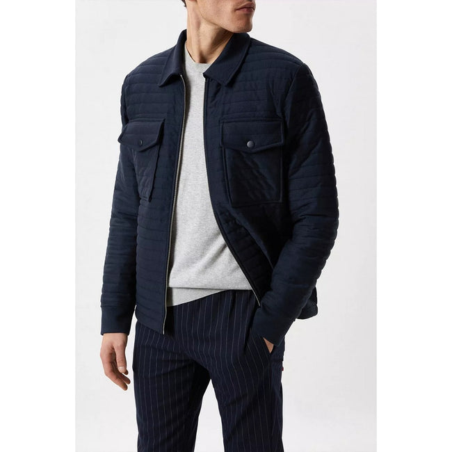 Navy - Side - Burton Mens Hybrid Quilted Nylon Collared Jacket