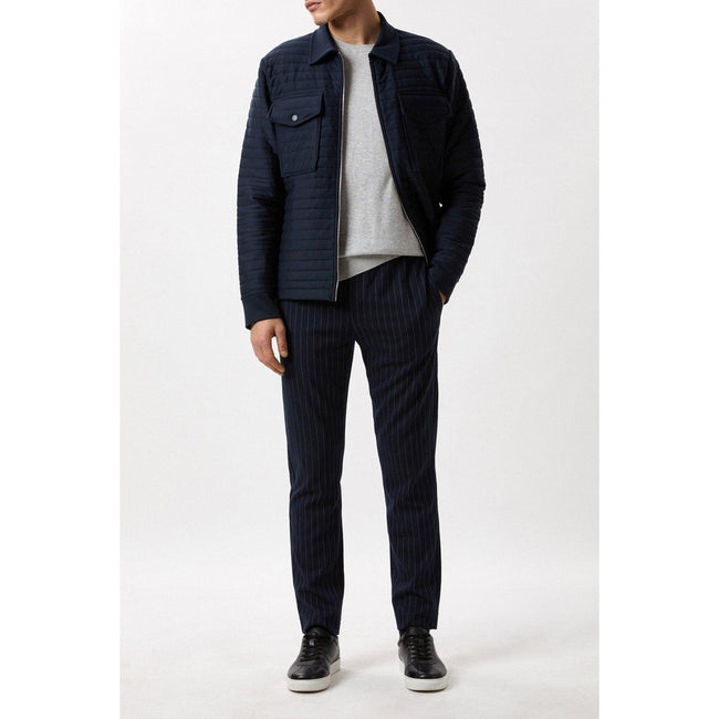 Navy - Pack Shot - Burton Mens Hybrid Quilted Nylon Collared Jacket