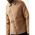 Camel - Side - Burton Mens Faux Wool Shirt Jacket