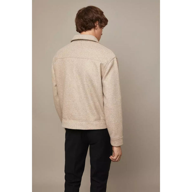 Neutral - Back - Burton Mens Faux Wool Regular Trucker Jacket
