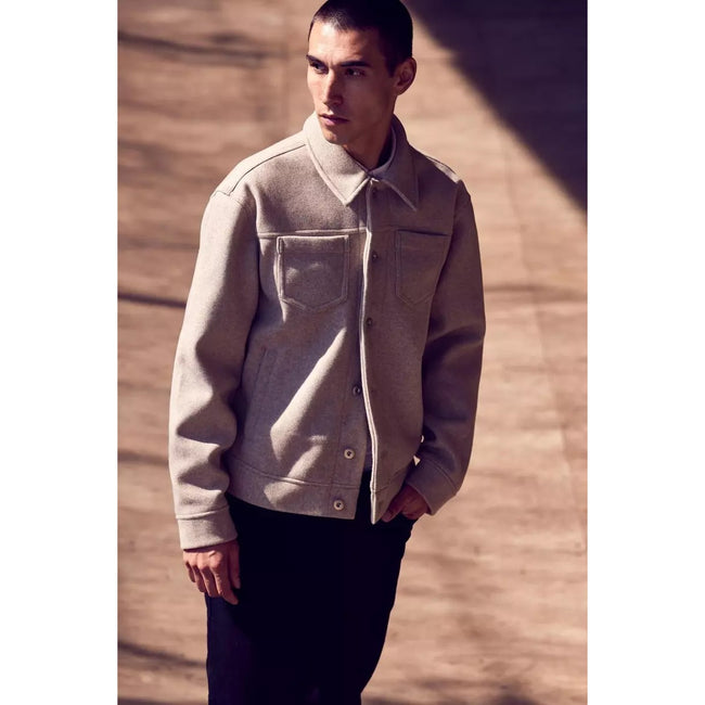 Neutral - Lifestyle - Burton Mens Faux Wool Regular Trucker Jacket