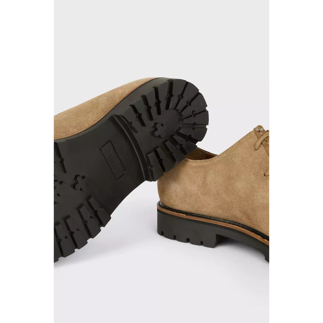 Beige - Side - Burton Mens Suede Boat Shoes