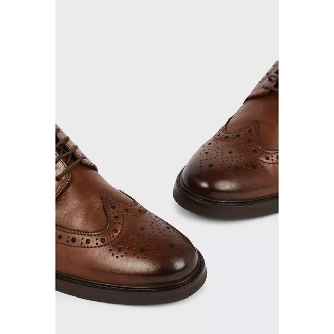 Brown - Back - Burton Mens Leather Brogues