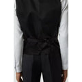 Charcoal - Back - Burton Mens Plain Wool Slim Vest