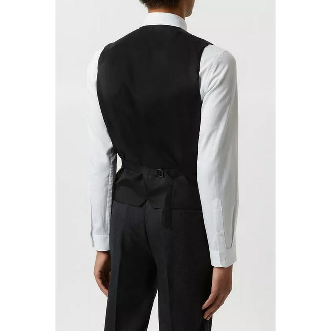Charcoal - Pack Shot - Burton Mens Plain Wool Slim Vest