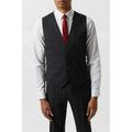 Charcoal - Close up - Burton Mens Plain Wool Slim Vest