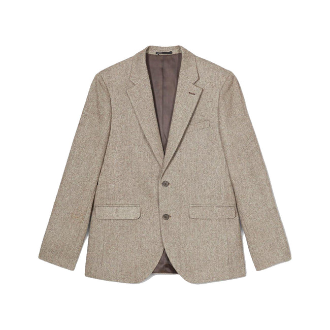 Neutral - Front - Burton Mens Basketweave Slim Suit Jacket