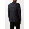 Navy-Rust - Back - Burton Mens Windowpane Check Single-Breasted Slim Blazer