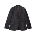 Navy-Rust - Front - Burton Mens Windowpane Check Single-Breasted Slim Blazer