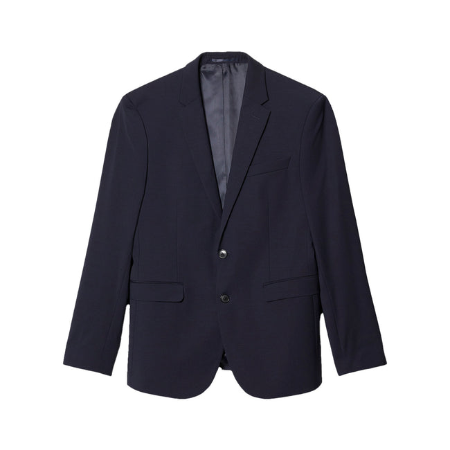 Navy - Front - Burton Mens Performance Single-Breasted Slim Suit Jacket