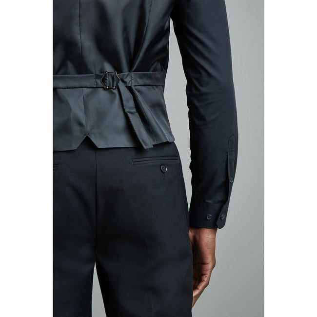 Black - Pack Shot - Burton Mens Essential Single-Breasted Slim Vest