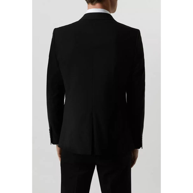 Black - Back - Burton Mens Essential Single-Breasted Skinny Suit Jacket