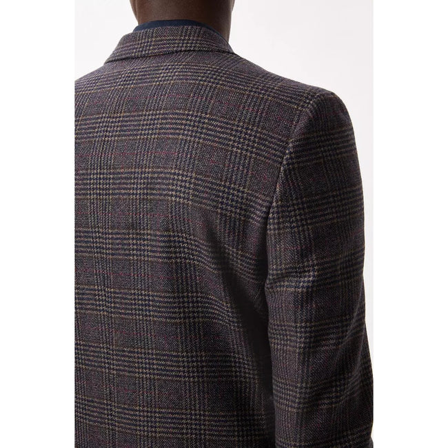 Brown - Lifestyle - Burton Mens Multi Check Slim Blazer