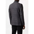 Charcoal - Back - Burton Mens Pow Checked Slim Blazer