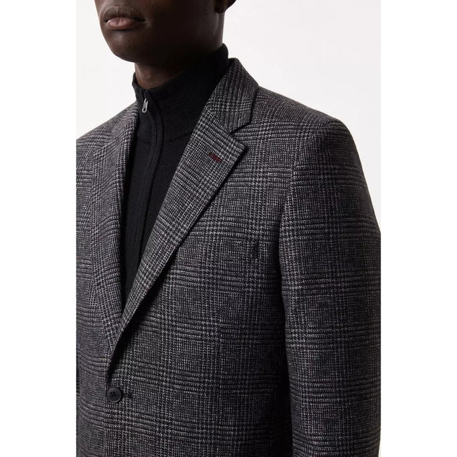 Charcoal - Pack Shot - Burton Mens Pow Checked Slim Blazer