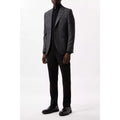 Charcoal - Close up - Burton Mens Pow Checked Slim Blazer