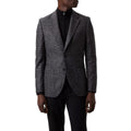 Charcoal - Front - Burton Mens Pow Checked Slim Blazer