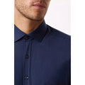 Navy - Side - Burton Mens Performance Slim Formal Shirt