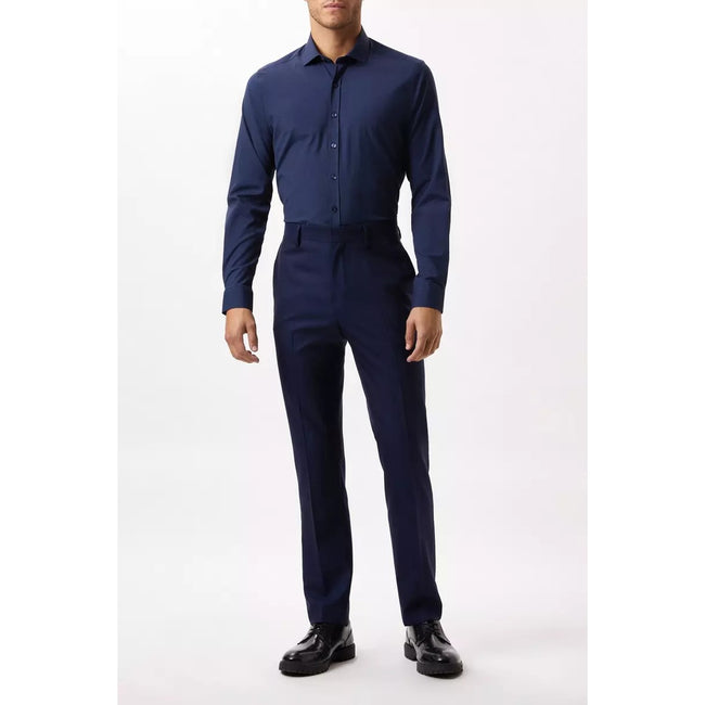 Navy - Lifestyle - Burton Mens Performance Slim Formal Shirt