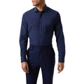 Navy - Front - Burton Mens Performance Slim Formal Shirt