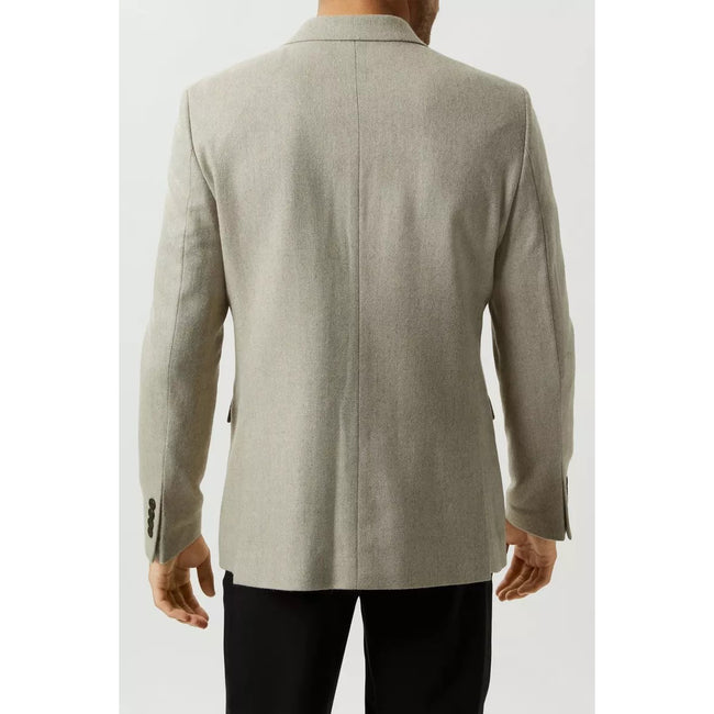 Neutral - Back - Burton Mens Basketweave Slim Blazer