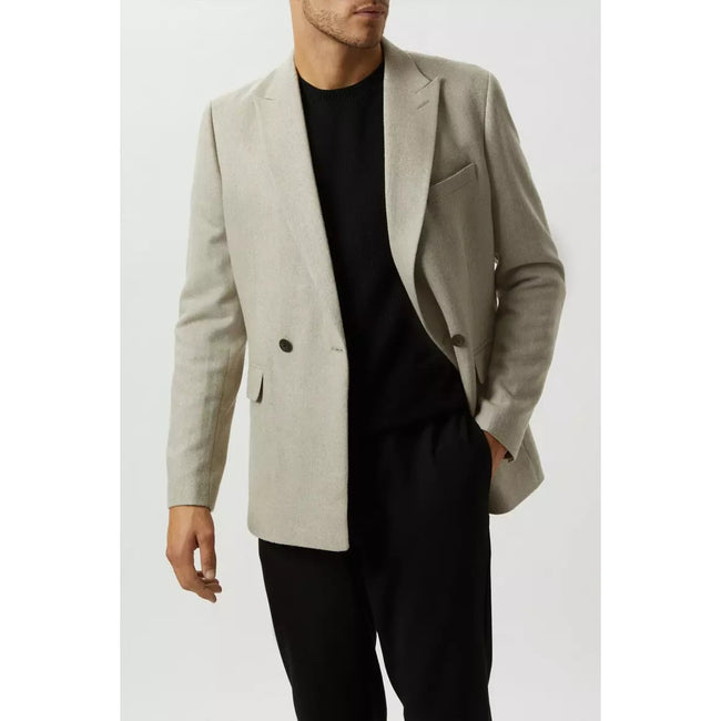 Neutral - Close up - Burton Mens Basketweave Slim Blazer