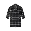 Navy - Front - Burton Mens Checked Wool Relaxed Fit Overcoat