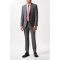 Light Grey - Close up - Burton Mens Essential Single-Breasted Slim Suit Jacket