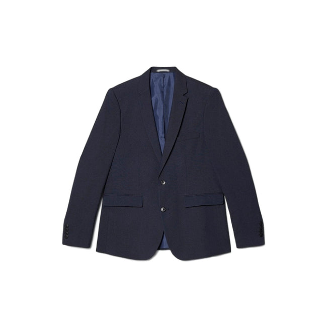 Navy - Front - Burton Mens Essential Single-Breasted Slim Suit Jacket
