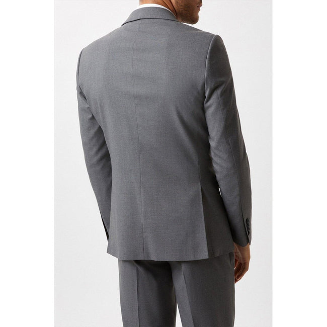 Light Grey - Back - Burton Mens Essential Single-Breasted Slim Suit Jacket